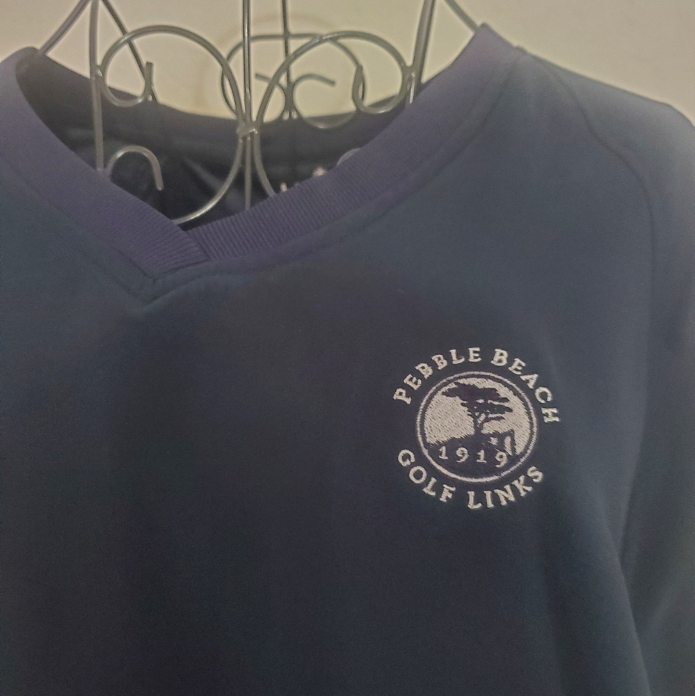 Pebble Beach Vintage Navy Golf V Neck Overshirt. Size XL.